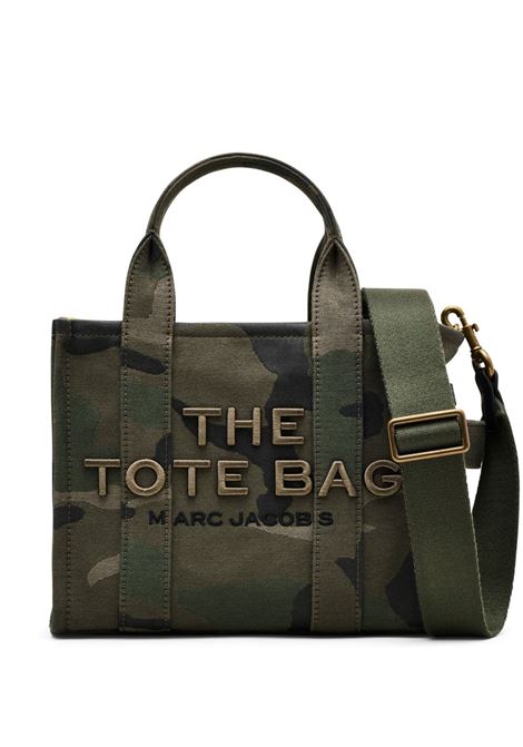 Borsa the small tote con stampa mimetica in verde Marc jacobs - donna